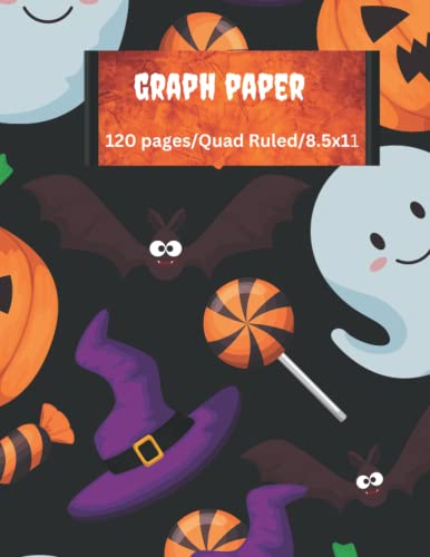 Graph Paper Composition Notebook: Grid Paper, Quad Ruled, 120 Sheets, 8.5x11: Halloween Themed Graph Paper Composition Notebook