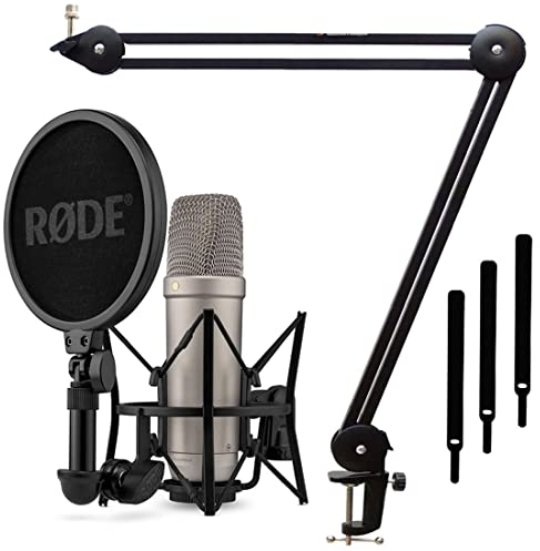 RØDE NT1 5th Generation XLR USB Studio Microphone + Keepdrum Articulated Arm Tripod