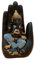 AB India Crafts Hand Palm Glücksgott Ganesha Statue Marmor Harz schwarz Gold 17x9,5x6,5 cm | Dekoration Spiritualität Glück Harmonie