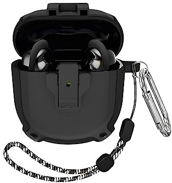 Schutzhülle für Bose QuietComfort Earbuds II/QuietComfort Ultra mit Schlüsselanhänger/Schlüsselband, Militärische Rüstung, sicherer Verschlussclip, LED, sichtbar, stoßfest, Schutzhülle für Herren