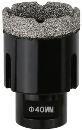 Vearter Carotteuse diamantée à sec de 40 mm, raccord fileté M14, scie cloche soudée sous vide pour maçonnerie, trou creux pour carrelage, marbre, granit, porcelaine, béton et pierre de quartz