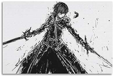 VZRSQZK Anime Sword Art Online Kirito Poster, dekoratives Gemälde, Leinwand-Wandposter und Kunstdruck, modernes Familienschlafzimmer-Dekor-Poster, 20 x 30 cm