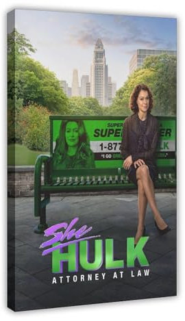 NEDOES Leinwand-Poster, Motiv: She-Hulk Attorney at Law, Wandkunst, Dekor, Bild, Gemälde für Wohnzimmer, Schlafzimmer, Dekoration, Rahmenstil, 20 x 30 cm