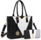 Miss Lulu Sac à Main Femme - Ensemble de 2 Pièces avec Bandoulière en Cuir, Portefeuille Long en Forme de V