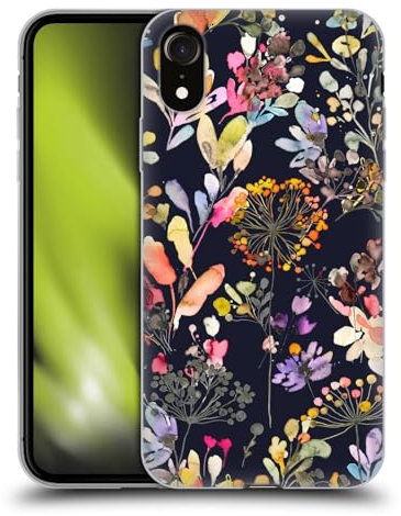 Head Case Designs Offizielle Ninola Schwarz Wilde Gräser Gel Handyhülle Hülle [Militärischer Schutzgrad] Kompatibel mit Apple iPhone XR
