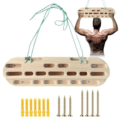 moonyan Planche d'escalade - Planche d'escalade en Bois | Planche D’EntraîNement De Escalade | Planche D'entraînement | pour Entraînement des Doigts Et De La Poignée | Planche À Suspendre en Bois