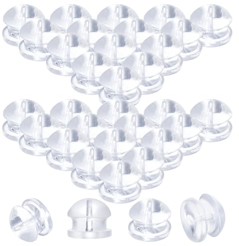 Teaaha 100 Stk. Ohrring-Verschlüsse - Hamburger-Form Ohrringe-Verschluss, Weicher Ohrring-Stecker, No-Irritation Hypoallergener Ersatz für Erwachsene & Kinder