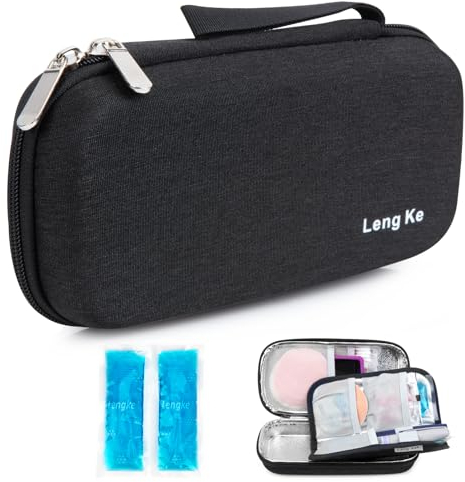 YOUSHARES Estuche Insulina Frio con 2 Bolsa Nevera- Estuche Isotérmico Insulina Nevera Portatil Insulina para Viajes, Neveras Pequeñas Portatil Organizador para Diabéticos (negro)