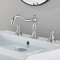 Grifo de Lavabo Vintage de 3 Orificios - Mezclador de Baño Frío y Caliente de Latón Con Doble Manija Cruzada - Acabado en Cromo