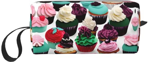 Aufbewahrungstasche für leckere Cupcakes, kleine Make-up-Tasche für Geldbörse, Reise-Make-up-Tasche, Mini-Kosmetiktasche für Herren, Leckere Cupcakes, Einheitsgröße
