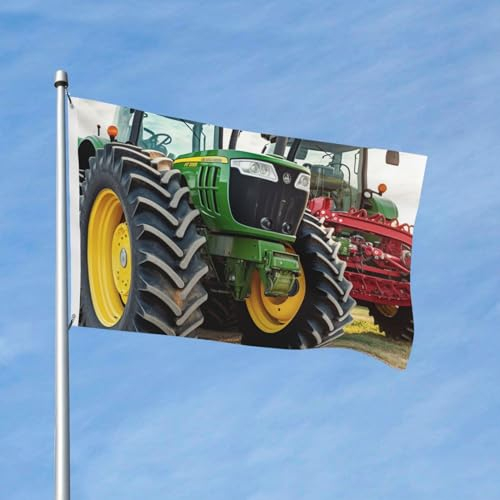 Flagge, 2 x 90 cm, Banner mit 2 Ösen, landwirtschaftliche Maschinen, Außendekorationen, HD-Druck, 200D, strapazierfähiges Polyester-Banner für Urlaub, Hof, große Flaggen für Innen- und Außendekoration