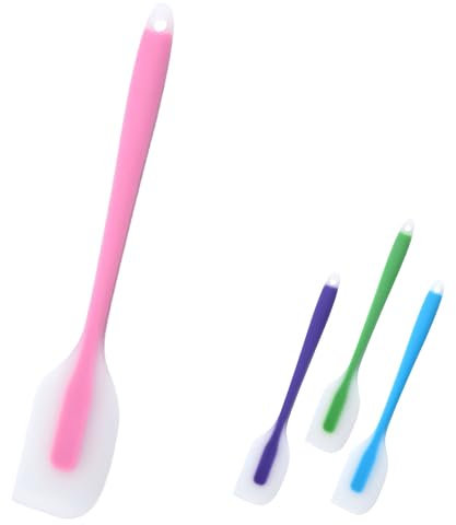 Silicone Spatula Spatulas for Cooking 450°F Heat Resistant Seamless Rubber Spatulas Non-Stick Silicone Kitchen Utensils for Cooking, Baking and Mixing (Pink)