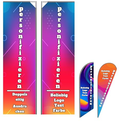 LSDINDF Personalisierte Teardrop Feder Flaggen, Benutzerdefinierte Feder Flaggen, Personalisierte Werbung Flagge Zeichen, personalisierte beachflag, Zeichen Werbung Drucken Text Logo(nur Flagge).
