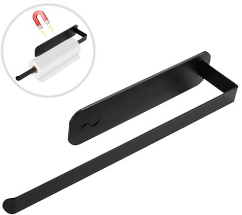 Porte Essuie Tout Mural Magnétique, Support Essuie Tout sans Percage en Acier au Carbone, Porte Rouleau Essuie Tout à Forte Adsorption, Porte Serviette Salle De Bain sans Percage pour Cuisine