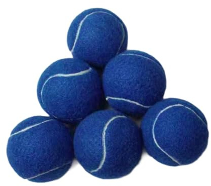 JISADER 6 Stück Tennisbälle, elastische Bälle, 2,52 Zoll Durchmesser, Rückprallbälle für Hunde, Spielzeugbälle, verschleißfeste Trainingsbälle zum Spielen mit, Blau