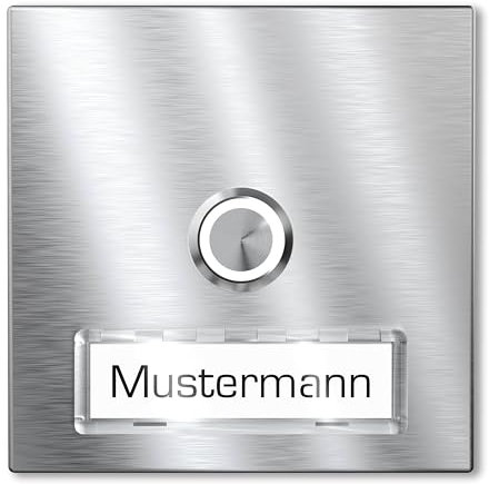 Graviers Funkklingel – Türklingel aus Edelstahl mit individuell beschriftbarem Schild, kabellos, 110x110 mm, wetterfest, einfache Wandmontage, 300 m Reichweite