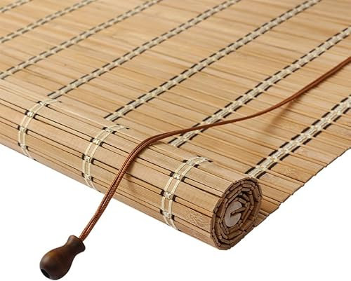 Retro Bambusrollo Outdoor Wetterfest Sonnenschutz,Büro Seitenzug Fensterrollo,Lichtfilter-Holz-Jalousien,für Korridor Gazebo Gärten Terrassen Fenster Tür