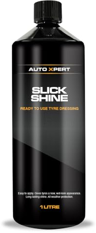 Auto Xpert Slick Shine, Premium Tyre Dressing, Long Lasting Wet-Look Finish, Protects Against Water and Dust, Easy to Apply Tyre Shine, All Weather Tyre Protection. (1 Litre)