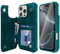 VANAVAGY Compatible for iPhone 16 Pro Wallet Case with Credit Card Holder,Rfid Leather Flip Folio Phone Cover Fits Magnetic Car Mount and Stand with Screen Camera Protector,Midnight Green