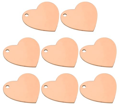 PATIKIL Ciondolo a Cuore, Ciondolo a Cuore Etichette Stampaggio Metallo Etichette Stampaggio Vuote Acciaio Inossidabile Ciondolo per Incisione Laser