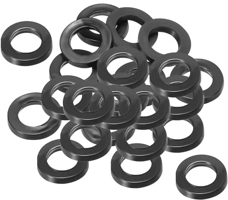 PATIKIL M7 Joint Plat En Caoutchouc, 24 Pièces 7mm DI 12mm DE 3mm Épais Joint D'étanchéité Espaceur Pour Robinet Tuyau Raccord Boulon, Noir