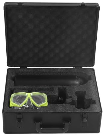 Bouteille d'oxygène de Plongée, Mini Réservoir de Plongée, Rechargeable, 2 litres, Grande capacité pour l'exploration sous-Marine (Black)