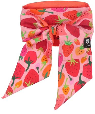 FRAAS Damen Skinny Schal mit Erdbeer-Muster - 5 x 80 cm - schmales Accessoire aus 100% reiner Seide Strawberry