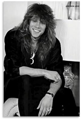 OREAUORN Jon Bon Jovi Poster, Wandkunst, Leinwandbezug, ästhetisches Vintage-Poster, dekoratives Gemälde für Wohnzimmer, Schlafzimmer, 60 x 90 cm, ungerahmt, 8