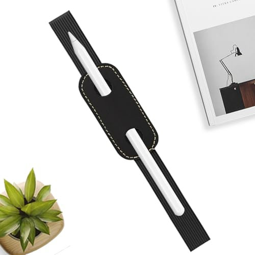Bexdug Porte-stylo en cuir avec bande élastique – Pochette amovible portable fine réglable pour tablette, journal de voyage, lieu de travail, planificateur scolaire