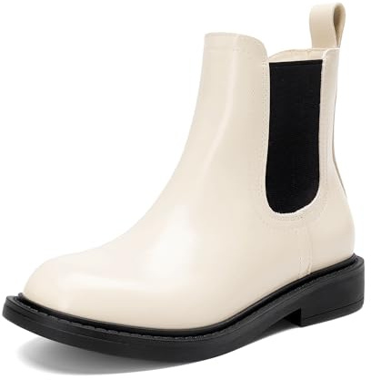 DREAM PAIRS Stivaletti Chelsea Bambini Autunnali | Cerniera interna, soletta in lattice, suola antiscivolo, leggeri, design elegante per scuola e gioco.