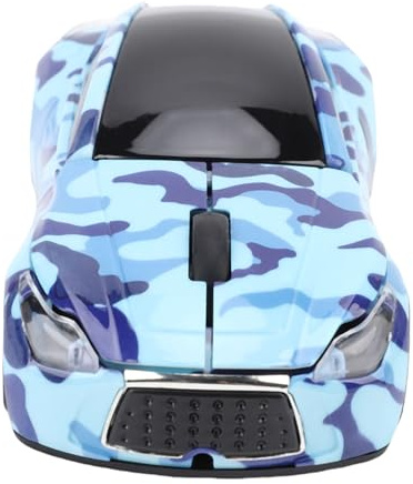 Bewinner Sportauto -Form Drahtloser Maus, 1600 DPI 2,4g Ergonomische Optische Computermaus mit USB -Empfänger für PC -Laptop, Cool Gaming Office Accessoire für Männer (Blue)