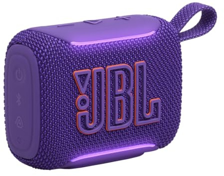JBL Go 5, Ultra‑Portable Bluetooth Speaker, Waterproof, Purple | Powerful JBL Pro Sound, AirTouch Pairing, Auracast, Ambient Edge Lighting, Bluetooth 6.0 and Up to 10‑Hour Playtime