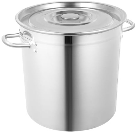 Spargeltopf Induktion, Kochtopf Groß Ø 47 x 36cm, Kochtopf Edelstahl Groß mit Deckel für Alle Herdarten & Große Küchen, Max Capacity 35L Kochtöpfe, Dicke 1.2 mm