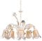 Helios Leuchten 203759 Florentiner Pendelleuchte Deckenlampe | Blüten Hängelampe | Florale Lampe Leuchte Kronleuchter Landhausstil | Pendellampe 5 x E14