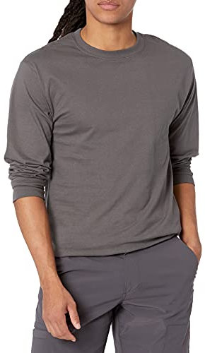 Hanes Men's Beefy Long Sleeve Shirt, 1 Or 2 Pack, Smoke Gray, Large
