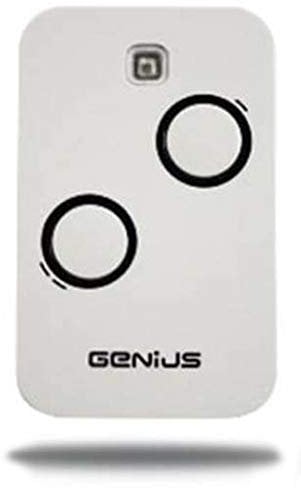 Genius Kilo TX2 2 Button Garage Door Remote Control - 868.35 MHz Rolling Code, Replaces Amigo Genius JA332 JA334 - White