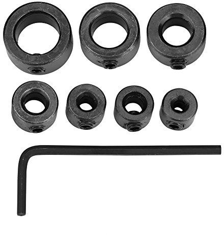 7Pcs 3-12mm Drill Bits Depth Stop Collar Positioner Spacing Locator with 1 Hex Wrench