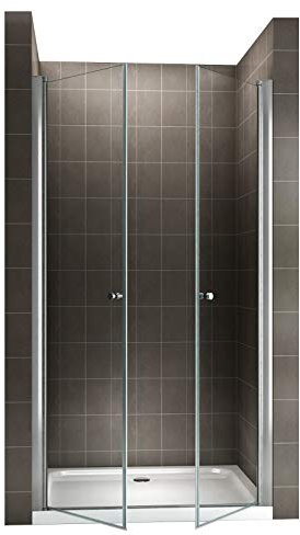 GINA Porte de douche H 185 cm largeur réglable de 136 à 140 cm verre transparent