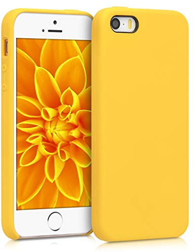 kwmobile Carcasa Compatible con Apple iPhone SE (1.Gen 2016) / iPhone 5 / iPhone 5S Funda - Case TPU y Silicona antigolpes - Apto Carga inalámbrica - Amarillo chillón