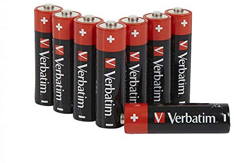 VERBATIM Batterie alcaline AA Premium I 1,5V I Pile stilo AA-LR6 I Stilo AA I Pile per lettori MP3, fotocamera, telecomando, rasoio ecc. I Pile alcaline Premium I 8 pezzi