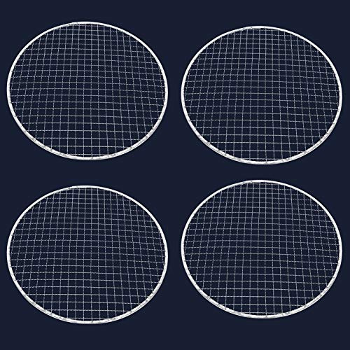 EORTA 4 Pack Disposable Barbecue Grilling Grate 11.6 Inch Round BBQ Mesh Wire Portable BBQ Grill Replacement for Outdoor Cooking Picnic Party Camp, 11.6 inch