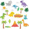 DPKOW 22pcs Dinosaurier Geburtstag Tortendeko, Cake Topper für Kinder Junge Kuchen Deko, Dschungel Dino Cupcake Topper für Fondant Muffins Deko Tischdeko