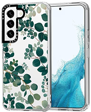 MOSNOVO für Samsung Galaxy S22 5G Hülle – Durchsichtige, schlanke, stoßfeste TPU+PC-Handyhülle, [6,6 Fuß Fallschutz/Anti-Abziehen] - Eukalyptus