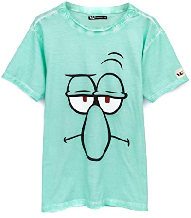 SPONGEBOB SQUAREPANTS T-Shirt Unisex Adults | Mens Womens Yellow Spongebob Pink Patrick OR Green Squidward Characters | Short Sleeve Cotton