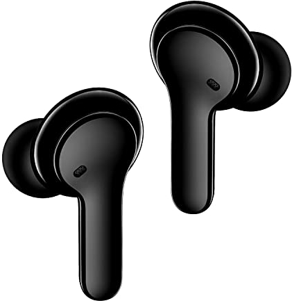Boompods Bassline Compact True Wireless Bluetooth Kopfhörer - Kabellose In-Ear Ohrhörer mit Ladebox, 27 Std. Spielzeit, Touch-Steuerung und Wasserschutz IPX4, Ear Buds mit Mikrofon, Schwarz