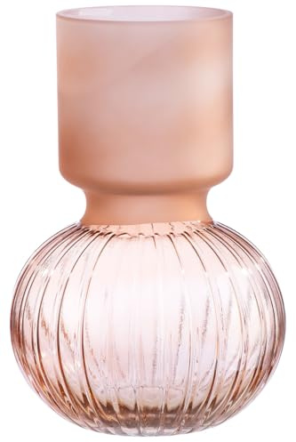 GILDE Vase Amerina Glas rosa Höhe 25,5 cm Dekoration Blumenvase Wohnaccessoire Geschenkideen