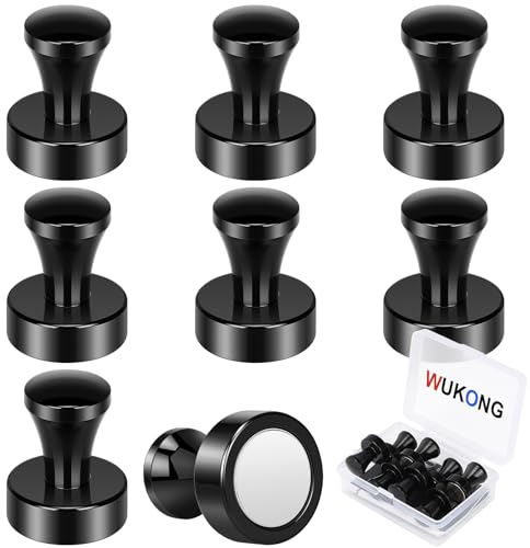 Wukong Strong Magnets Fridge, 16×20mm | 8 Pack Whiteboard Magnets Push Pins, Large Extra Strong for Refrigerator, Notice Board and Office