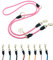 Hundeleine 3m VELVETIER® verstellbar für große & mittelgroße Hunde | Paracord Führleine | Nylon Doppelleine mit 2 Karabiner (Neon Pink, 3 m x 1.1cm)