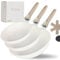 DIVORY Juego de 3 sartenes de 20 cm, 24 cm, 28 cm, con mango extraíble, para inducción, sartén antiadherente alta + protector de sartenes – Sartén de inducción