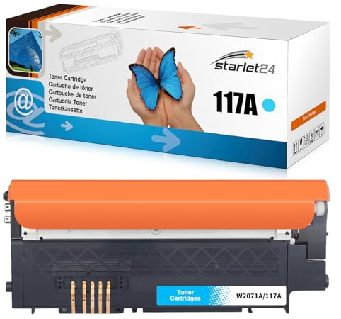 Starlet24 1x 117A Toner Cyan Kompatibel für HP 117A Toner Set Cyan als Ersatz für Color Laser MFP 178nwg 179fwg 179fnw 150nw 150a 178nw W2070A W2071A W2072A W2073A, 117A CYAN